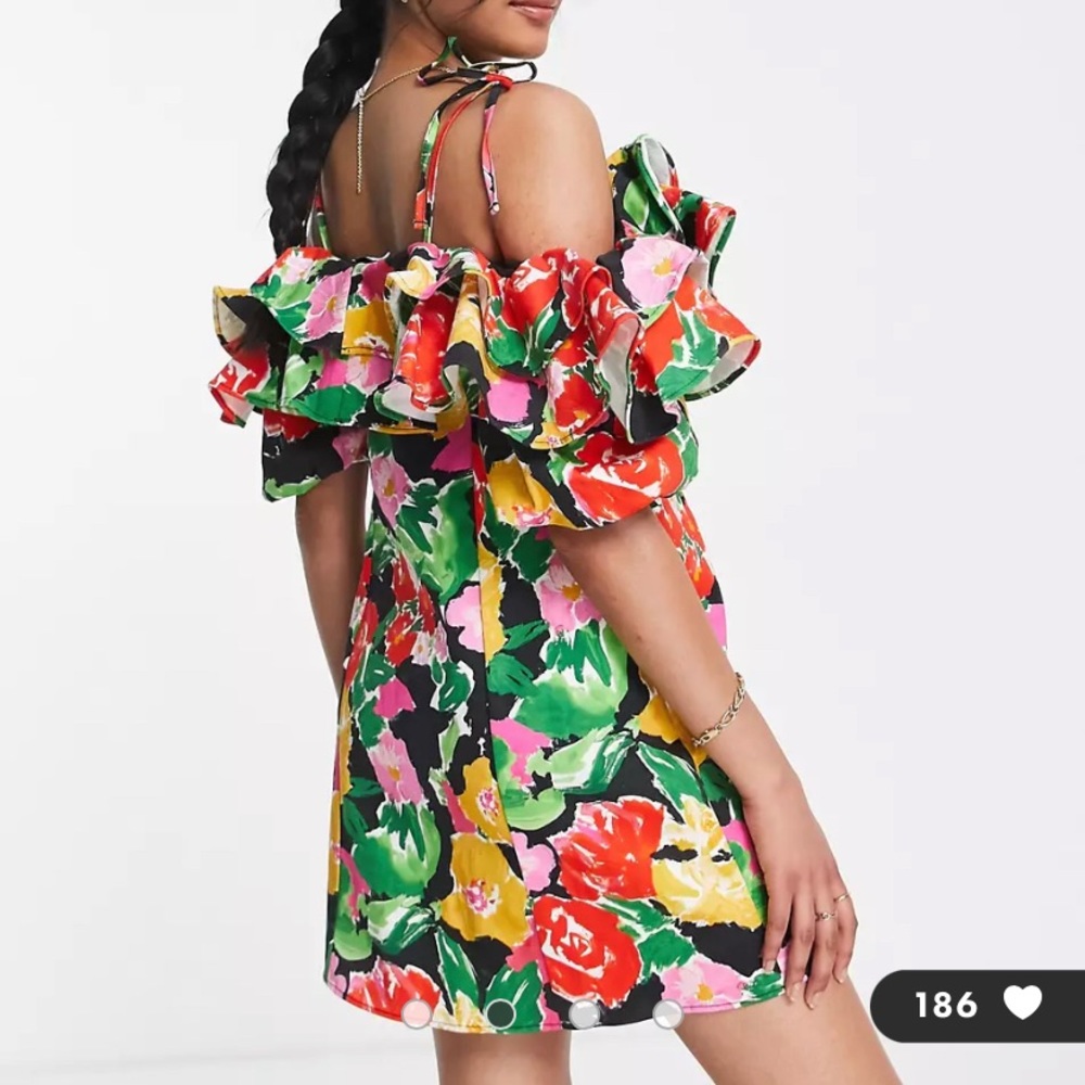 Topshop Floral Mini Dress - Picture 2 of 5
